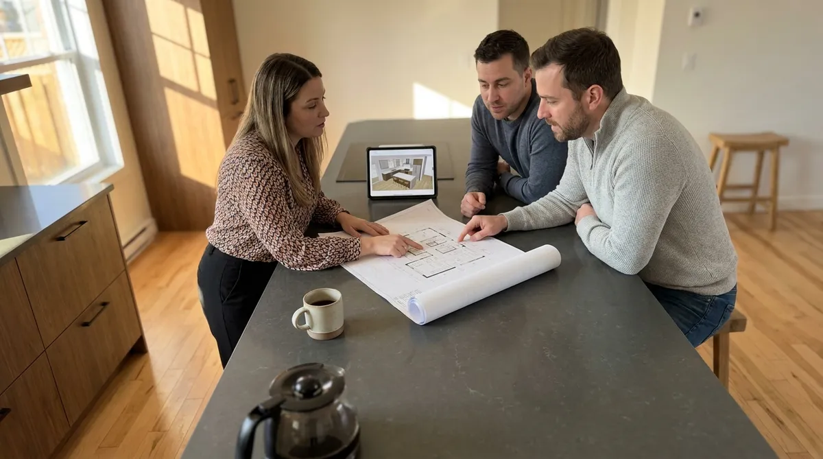 Choisir un comptoir de cuisine avec notre designer dans notre showroom de la Rive-Sud